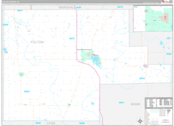 Fulton County, IN Wall Map Premium Style 2024