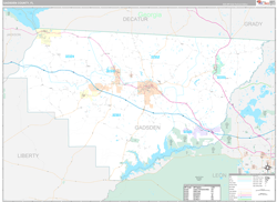 Gadsden County, FL Wall Map Premium Style 2023