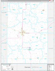 Gage County Wall Map Premium Style 2026