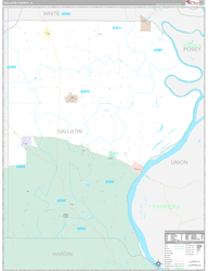Gallatin County, IL Wall Map Premium Style 2024