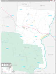 Gallia County, OH Wall Map Premium Style 2024