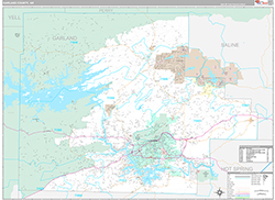Garland County Wall Map Premium Style 2026