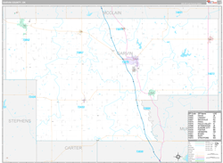 Garvin County, OK Wall Map Premium Style 2024