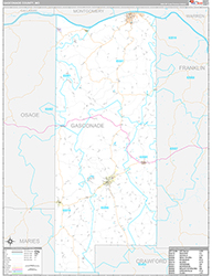Gasconade County Wall Map Premium Style 2026