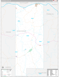 Gasconade County, MO Wall Map Premium Style 2024