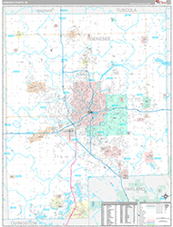 Genesee County Wall Map Premium Style 2026