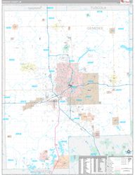 Genesee County, MI Wall Map Premium Style 2024