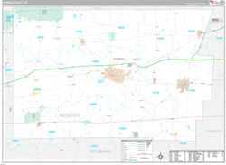 Genesee County, NY Wall Map Premium Style 2024