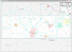 Geneva County Wall Map Premium Style 2026
