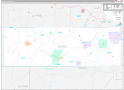 Geneva County, AL Wall Map Premium Style 2024