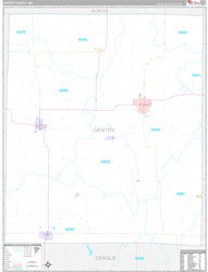 Gentry County, MO Wall Map Premium Style 2024