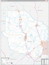 Gibson County Wall Map Premium Style 2026