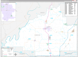 Gibson County, IN Wall Map Premium Style 2024