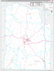 Giles County Wall Map Premium Style 2026