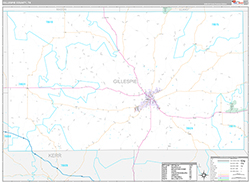 Gillespie County Wall Map Premium Style 2026
