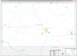 Gillespie County, TX Wall Map Premium Style 2024