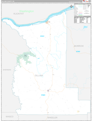 Gilliam County, OR Wall Map Premium Style 2024