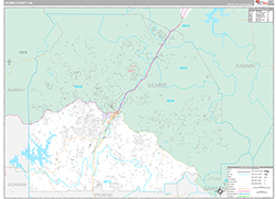 Gilmer County Wall Map Premium Style 2026