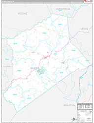 Gilmer County Wall Map Premium Style 2026