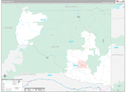 Gilpin County, CO Wall Map Premium Style 2024