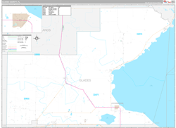 Glades County, FL Wall Map Premium Style 2023