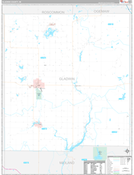 Gladwin County, MI Wall Map Premium Style 2024