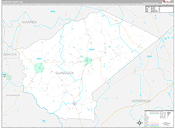 Glascock County Wall Map Premium Style 2026