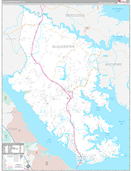 Gloucester County Wall Map Premium Style 2026