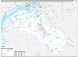 Gloucester County, NJ Wall Map Premium Style 2024