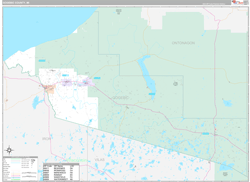 Gogebic County, MI Wall Map Premium Style 2024