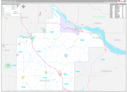 Goodhue County, MN Wall Map Premium Style 2024