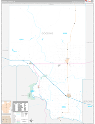 Gooding County, ID Wall Map Premium Style 2024