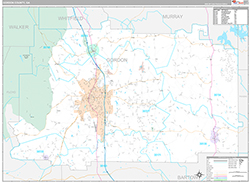 Gordon County Wall Map Premium Style 2026