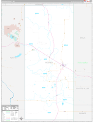 Goshen County, WY Wall Map Premium Style 2024
