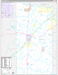 Grady County Wall Map Premium Style 2026