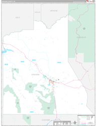 Graham County, AZ Wall Map Premium Style 2024