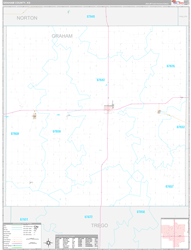 Graham County, KS Wall Map Premium Style 2024