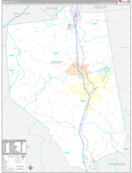 Grant County Wall Map Premium Style 2026