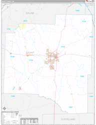 Grant County, AR Wall Map Premium Style 2024