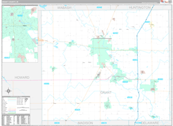 Grant County, IN Wall Map Premium Style 2024