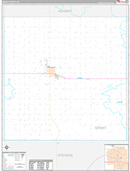 Grant County, KS Wall Map Premium Style 2026
