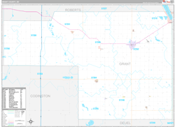 Grant County, SD Wall Map Premium Style 2024