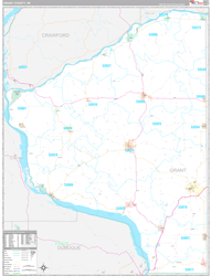 Grant County, WI Wall Map Premium Style 2024