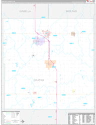 Gratiot County, MI Wall Map Premium Style 2024