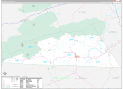 Grayson County, VA Wall Map Premium Style 2024