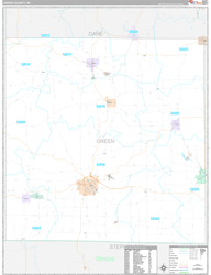 Green County, WI Wall Map Premium Style 2024