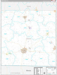 Green County, WI Wall Map Premium Style 2026