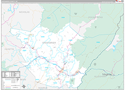 Greenbrier County Wall Map Premium Style 2026