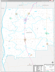 Greene County Wall Map Premium Style 2026