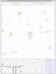 Greene County, IA Wall Map Premium Style 2024